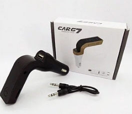 14205 - CARREGADOR VEICULAR COM TRANSMISSOR FM TELA DIGITAL 5V 1A