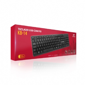 14960 - TECLADO USB PADRÃO KB-14BK PRETO C3TECH